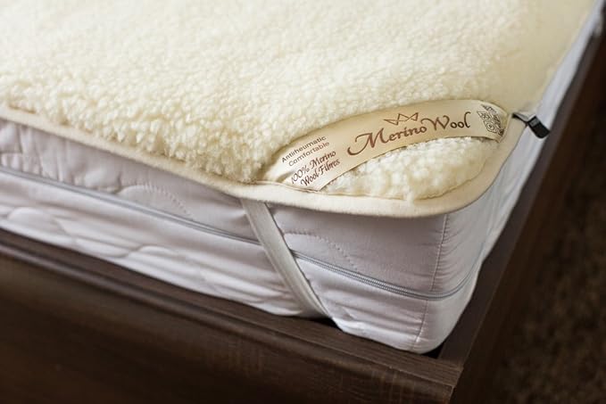Mattress Topper Sheet Protector Underblanket Extra Thick Mattress pad Cover Woolmark Under Blanket (140 x 200 cm)