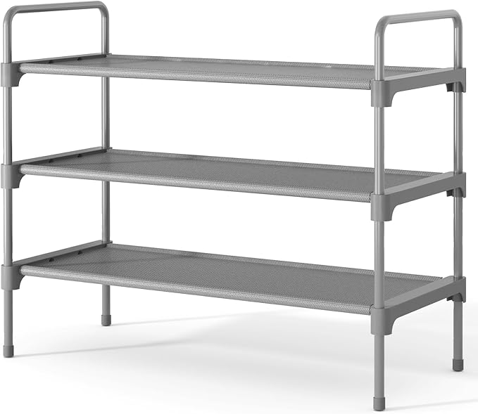 Kitsure Shoe Rack for Closet, Sturdy and Long-Lasting Shoe Shelf, Shoe Rack for Entryway, Personalized DIY Shoe Organizer, Shoe Rack Organizer for Space-Saving, 27.6" x 11.8" x 22.6", Grey by Kitsure