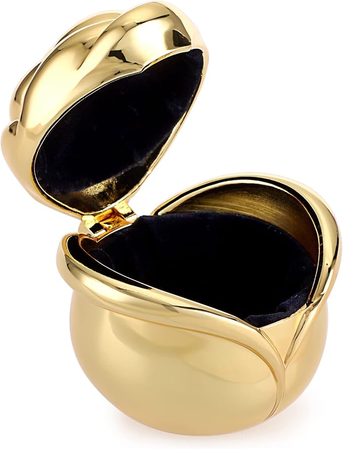 Hipiwe Rose Shape Vintage Jewelry Box - Gold Metal Trinket Organizer Small Jewelry Storage Holder Treasure Box Case Keepsake Box for Rings Earrings Necklace Gift for Women, Large - Image 8