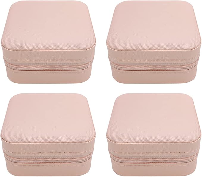 TRODANCE Mini Jewelry Case, Small Travel Jewelry Organizer, Portable Jewelry Box Mini Storage Organizer Display Box For Rings Earrings Necklaces (Pink-4) by TRODANCE