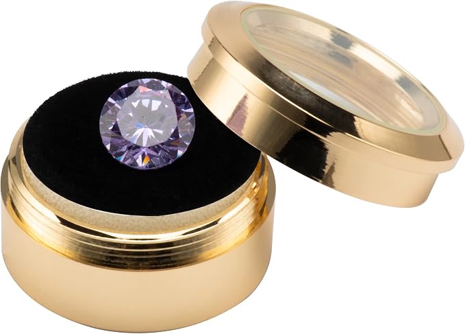 Small Loose Diamond or Gemstone Display Box Case Holder Show Container Metal (Gold- 1.3x0.5) - Image 4