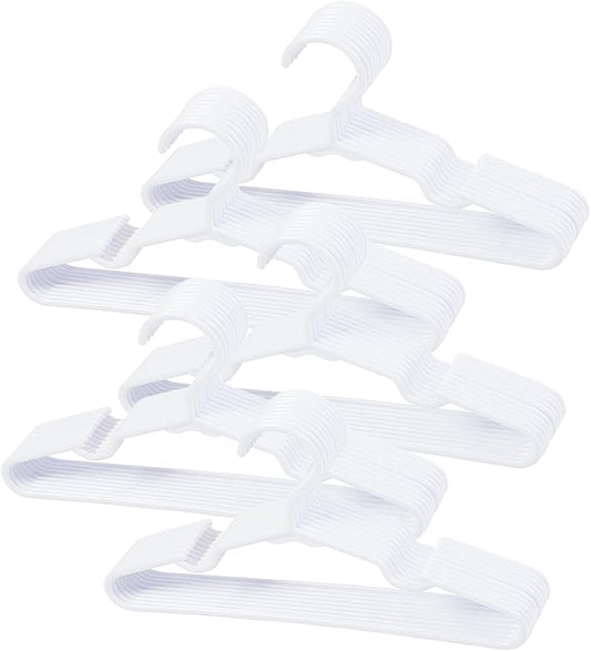 50 pcs White Baby Nursery Closet Hangers,Non-Slip Laundry Infant Pant Hanger for Newborn Clothes,Ultra-Thin Child Coat Hanger for Girl Boy Toddler Kids by VIIBASE