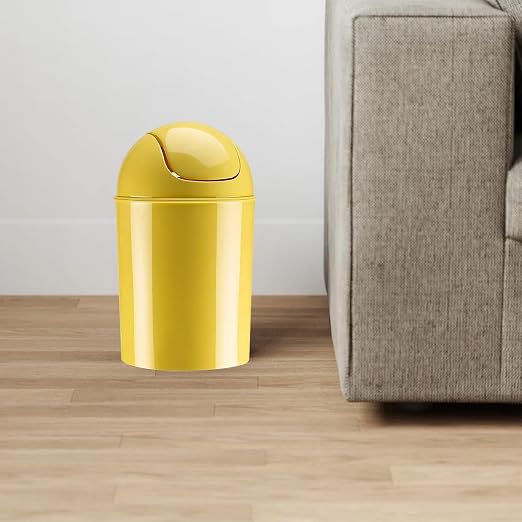 Umbra 1.25 Gallon Mini Waste Can with Removable Swing-Top Lid - Small Garbage Bin for Kitchen, Bathroom, Bedroom, Office - Compact Trash Can Fit Under Tables & Counters - Yellow - Image 5