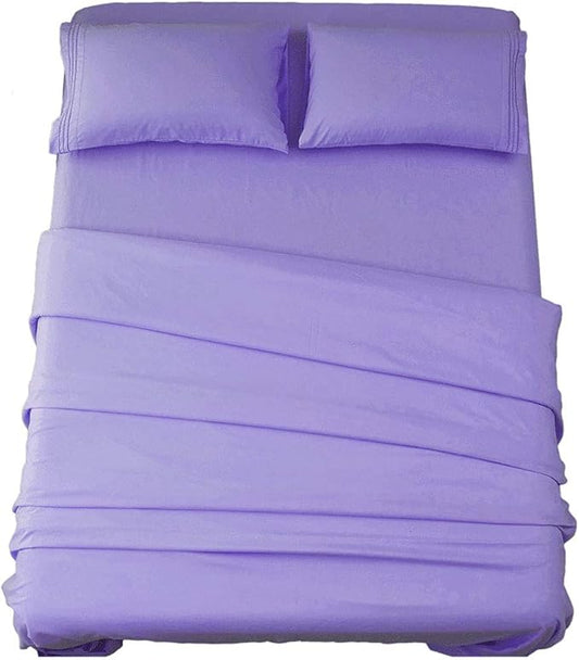 SONORO KATE Bed Sheet Set Super Soft Microfiber 1800 Thread Count Luxury Egyptian Sheets 16-Inch Deep Pocket，Wrinkle and Hypoallergenic-4 Piece (Lavender, Queen)