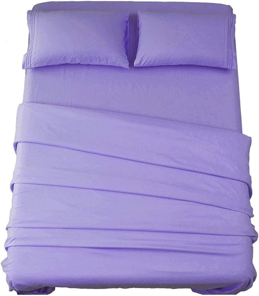 SONORO KATE Bed Sheet Set Super Soft Microfiber 1800 Thread Count Luxury Egyptian Sheets 16-Inch Deep Pocket，Wrinkle and Hypoallergenic-4 Piece (Lavender, California King)