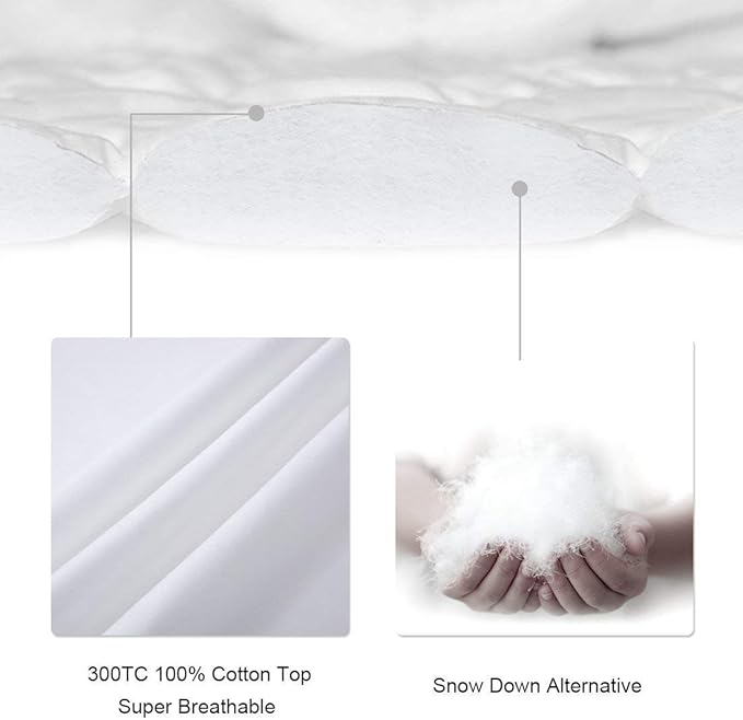 LEISURE TOWN Cotton Mattress Pad California King Fitted Quilted Mattress Cover Pillow Top Mattress Topper Cooling Soft Breathable Mattress Protector with 8-21 Deep Pocket,Machine Washable(72x84 Grey)