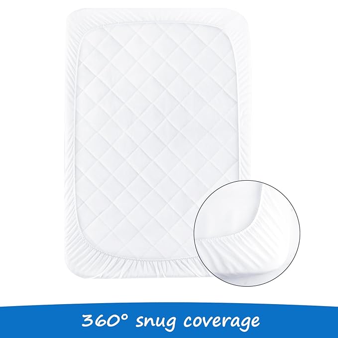 Bassinet Mattress Pad Cover Fit for AirClub/AMKE 3 in 1/HARPPA/TCBunny/MiClassic and Milliard Bedside Sleeper, Waterproof Bassinet Mattress Protector Quilted Bassinet Sheets (21" x 35") 2 Pack