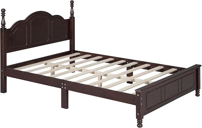 Harper & Bright Designs 3-Piece Full Bedroom Set, Walnut Full Size Wood Platform Bed with 2 Nightstands, Retro Design, Easy to Assemble