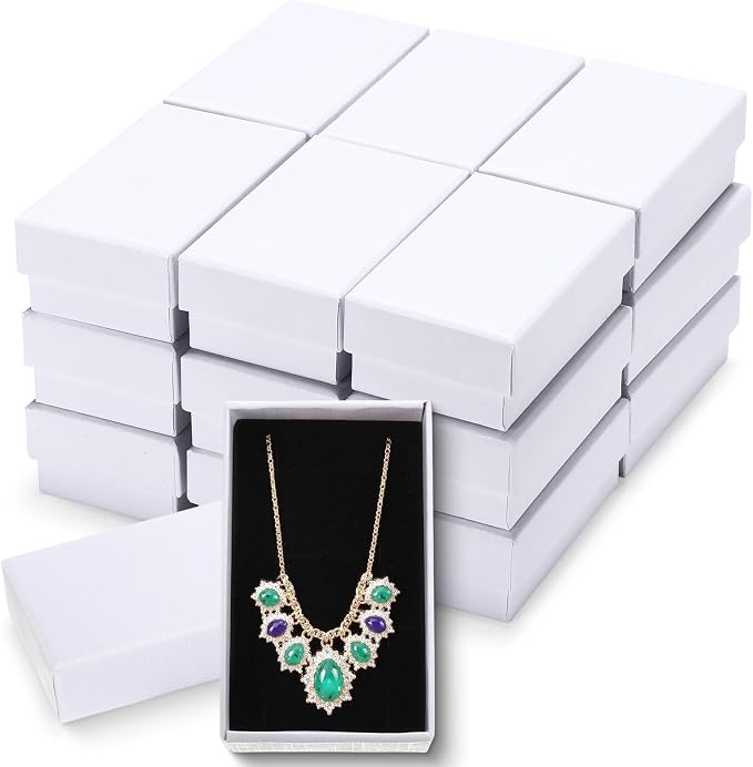 Batiyeer 36 Pcs Cardboard Jewelry Gift Boxes Jewelry Boxes Packaging Small Earring Gift Box with Lids for Necklace Ring Bracelet Party by Batiyeer