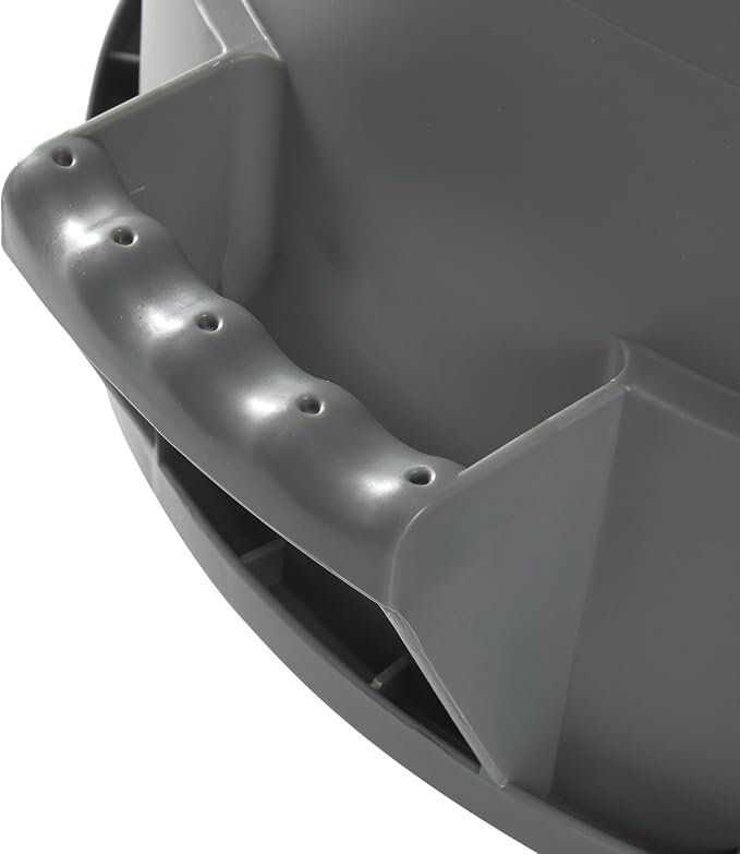 Winco PTC-10G Round Trash Can, 10 Gallon, Plastic, Gray - Image 5