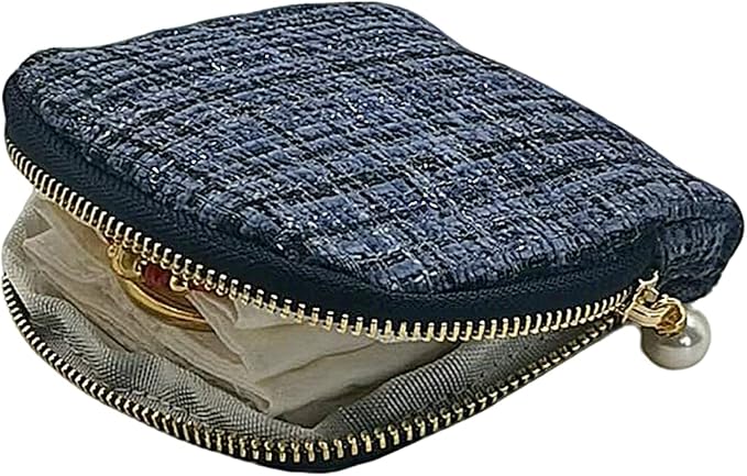 Small Travel Jewelry Case - Jewelry Travel Organizer Bag with Tassel Zipper for Bracelets, Necklaces, Bangles, Jewelry Organizer Storage Bag Gift for Women Girls - LJB002-Dark Blue - Image 3
