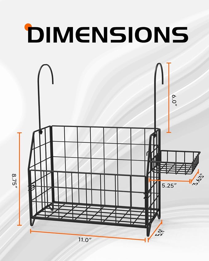 Large Rustproof Shower Caddy Hanging, 304 Stainless Steel Hanging Shower Organizer Basket for Bathroom & Bathtub, Over the Rod Shower Rack for Shampoo, Conditioner, Soap & Bath Accessories(Black) - Image 3