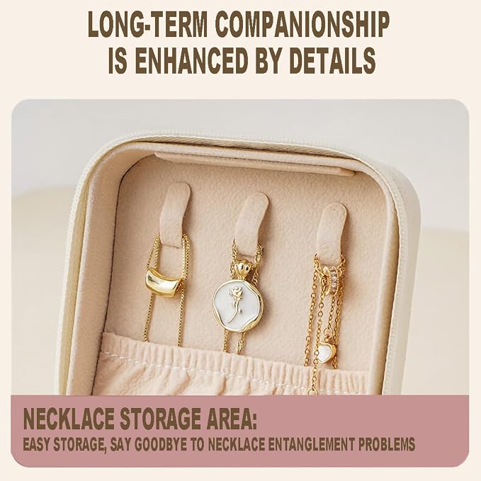 Compact And Secure Jewelry Boxes For Women Small Jewelris Box For Travel Portable Case With Lock Key Beautiful Jewelry Organizer And Storage Solution - Image 5