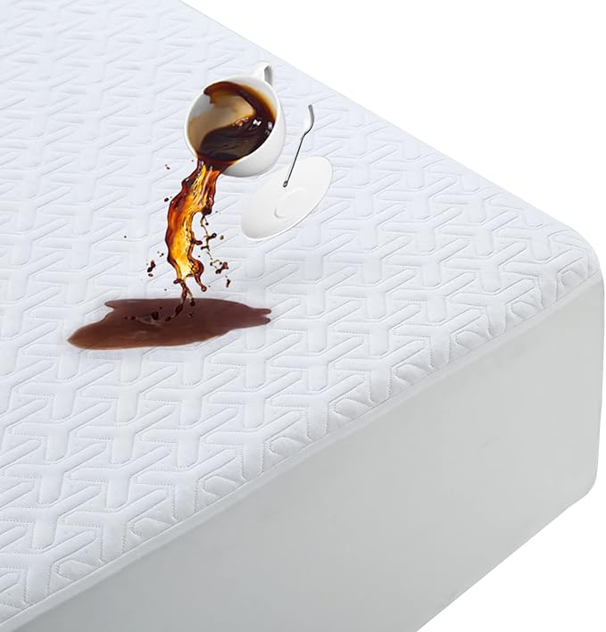 Premium Waterproof California King Mattress Protector,Cooling Breathable Cal King Mattress Cover 4D Air Fabric, Fits 8-21" Extra Deep Pocket Mattress Pad Noiseless (White,Cal King)