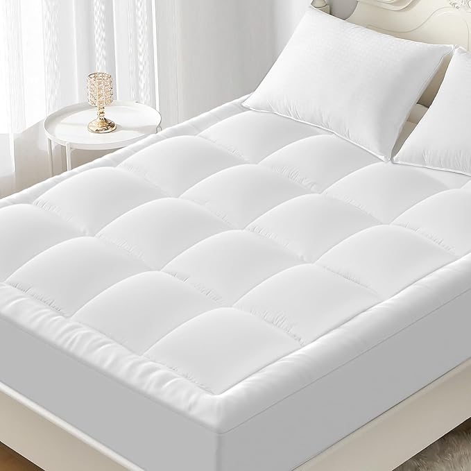 YUGYVOB California King Mattress Topper Extra Thick, Cooling, and Breathable Mattress Pad 8-21" Deep Pocket Soft Down Alternative Fill