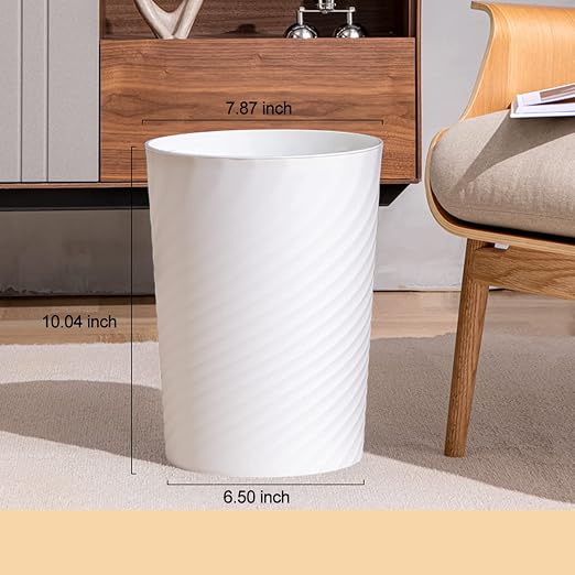 Bathroom Trash Can 1.8 Gallon Small Waste Basket Garbage Can for Dorm Kitchen Toilet Office Bedroom, 2 Pack White - Image 6
