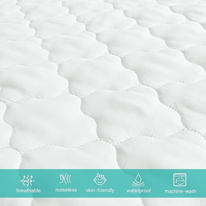 Pack and Play Mattress Protector Cover Waterproof, Pack and Play Mattress Pad Cover Quilted- 39" x 27" for Graco Playard | Mini & Portable Mattresses -Washable Ultra Soft Waterproof Sheets Fitted