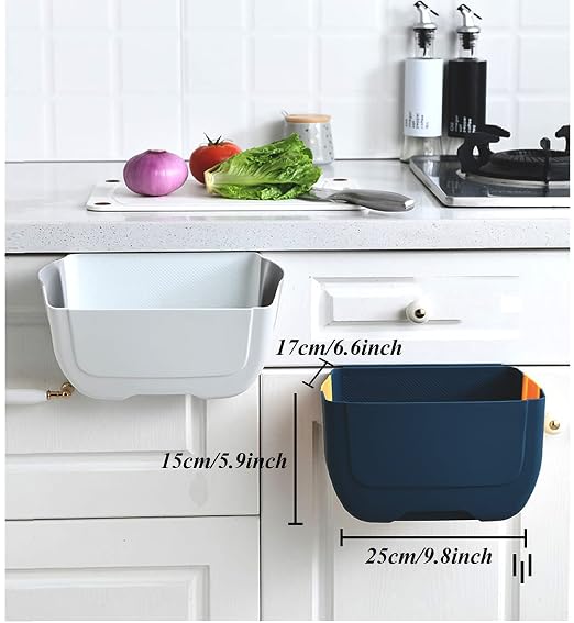 Hanging Folding Mini Trash Can for Kitchen Cabinet Door, Small Collapsible Garbage Bin Under Sink,Wall Mounted Folding Waste Bin- Mini Garbage Container for Cabinet/Bedroom/Bathroom (3L) (Black) - Image 4