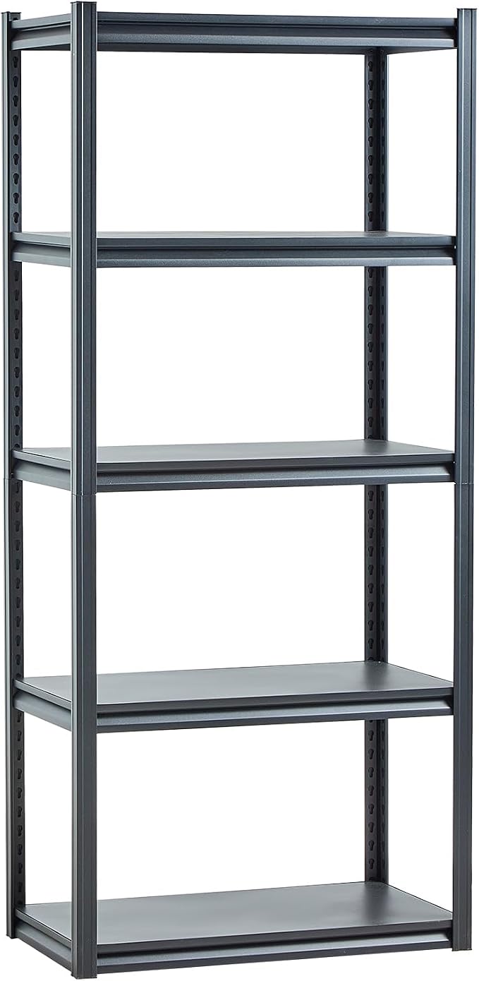 VEVOR Storage Shelves, 2000 lbs, 5 Tier Garage Storage Shelving, 18" D x 32" W x 72" H Adjustable Metal Shelves for Garage Shelves Utility Rack Shelf, Ideal for Kitchen, Warehouse, Basement, Black - Image 9