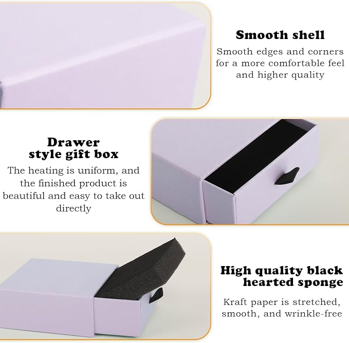 Nsmykhg Jewelry Gift Box Velvet-Lined,12 Pack Compact Drawer Style for Earrings & Rings, Necklace & Bracelet Organizer, 3.93x3.93x1.65 Inches, Stackable Elegant Jewelry Display & Storage Box (Purple) - Image 3