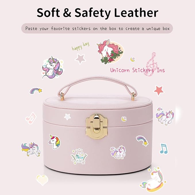 VLANDO Musical Jewelry Box for Girls, Small Kid Music Box with Ballerina for Party Bedroom Decor, Bithday Gift for Girl - Light Pink - Image 4