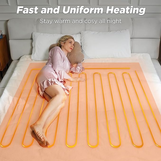 Heated Mattress Pad Twin Size - Single Control Electric Mattress Pad with 4 Heat Settings & 10 Hour Auto Off,Bed Warmer Mattress Cover 15" Deep Pocket,Machine Washable(White-Sherpa)