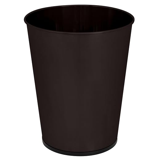 Bath Bliss 5 Liter Small Wastebasket | Round Open Top | Trash Can | Bathroom | Bedroom | Kitchen | Office | Dorm | Disposal Waste Bin | Garbage | Oil Rubbed Bronze by BathBliss