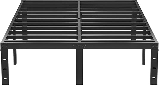 SHOANED Full Metal Bed Frame - 14 Inch Tall Heavy Duty Bedframe Black Basic Steel Slats Platform No Box Spring Needed/Easy Assembly/Noise Free
