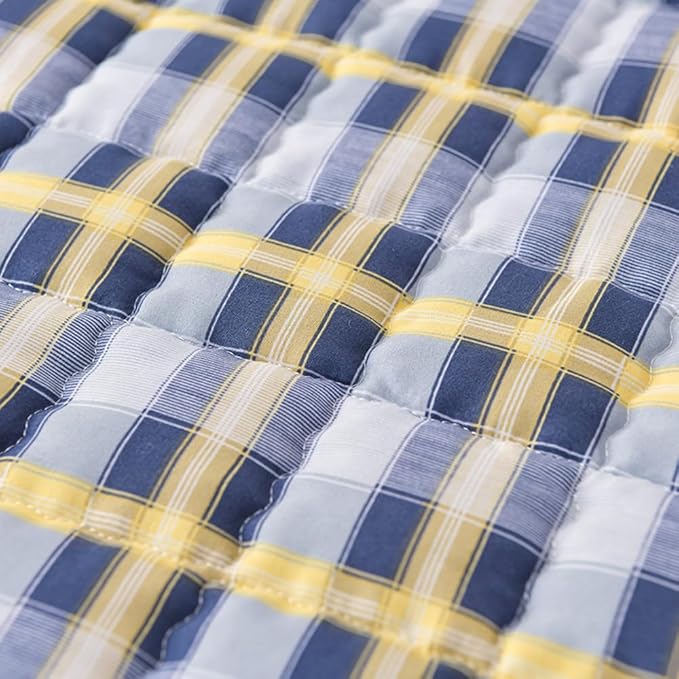 Mattress Pad Queen，Breathable，Non-Slip Mattress Protector with Elastic Straps，Quilted Mattress Topper Cover for Adults and Kids，Raw Cotton，Washable