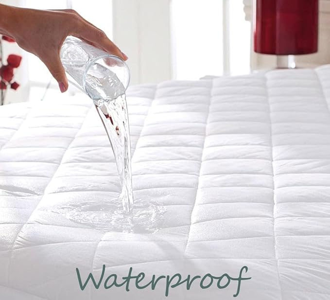 Smyrna Mattress Protector, Deep Pocket, Waterproof, Quilted Cover Pad, Soft and Comfortable, Breathable (Queen)