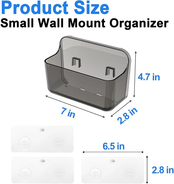 Diesisa 2pc Acrylic Wall Mount Organizer, Adhesive Cabinet Door Organizer,Acrylic Bathroom Shelves for Wall,No Drilling Hang Walls,with Self Adhesive Tape, for Bathroom, Kitchen, Living Room - Image 8