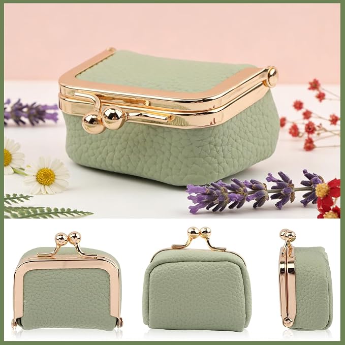 PU Leather Mini Jewelry Box, Vintage Portable Mini Jewelry Organizer with Kiss Lock, Compact Travel Case for Rings, Earrings, Necklaces - Ideal Gift for Women - Image 6