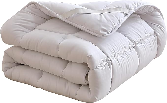 Quilted Fitted Mattress Pad, Elastic Fitted Mattress Topper Protector and Cover Stretches up to 14 Inches Deep, 4 Anchor Elastic Bands, Machine Washable (White, Queen)