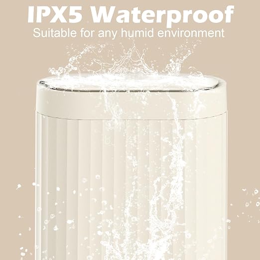 ELPHECO 2 Gallon Sensor Trash Can - IPX5 Waterproof Motion Sensor Trash Can, Automatic Bathroom Trash Bin, Slim Garbage Can for Bathroom, Office, Bedroom, Living Room, Beige - Image 6