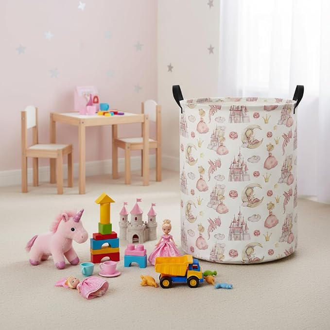 Baby Laundry Hamper kids laundry Basket Waterproof Laundry Bag for Bedroom Toy Clothes Organizer Room Décor(Castle) - Image 4