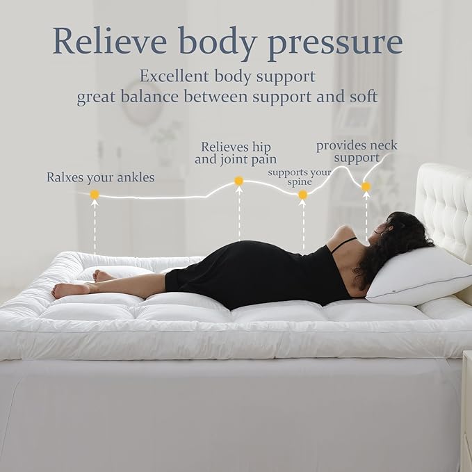 WhatsBedding 5 inch Memory Foam Mattress Topper Full Size for Back Pain, Soft Breathable Cover, Comfort Supportive Pillow Top Mattress Topper, 2000GSM Fluffy Shredded Memory Foam Filled