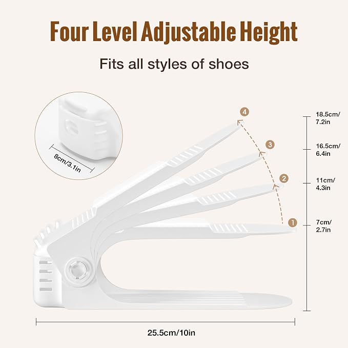 Neprock Shoes Slots Organizer for Closet, Shoe Rack Organizador De Zapatos for Closet Organization, Shoe Slots Organizer Shoe Storage Shoe Holder Space Saver for Entryway(12 Pack)(White) - Image 3
