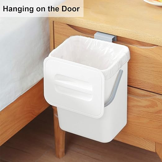 LALASTAR Mini Desktop Trash Can with Lid, Small Countertop Garbage Can, Plastic Tiny Tabletop Wastebasket for Office/Kitchen/Coffee Table, 3L/0.8 Gal, White - Image 6