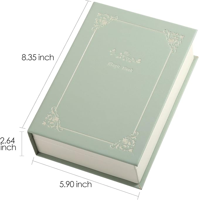 PU Leather Book Jewelry Organizer Box with Magnetic Closure, Stylish Jewelry Box for Women and Girls, Travle Jewelry Case for Rings Necklaces Earring (Aqua) - Image 4