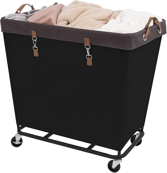StorageWorks 320L Laundry Basket with Wheels, Extra Large Rolling Hampers for Clothing Organizer, Dirty Clothes Basket for Hote, Home, Closet, Dorm, Black by StorageWorks