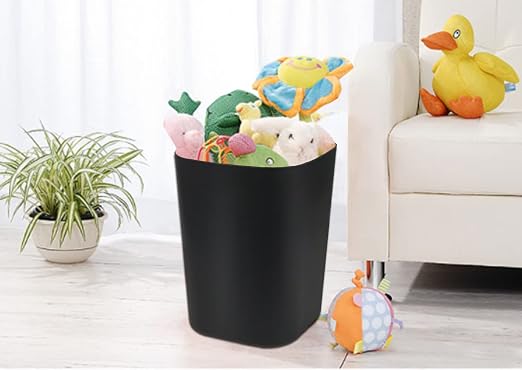 Besli 2 Gallon Small Trash Can Garbage Can Wastebasket for Bathroom Bedroom Kitchen Office (Black, 2 Pack) - Image 4