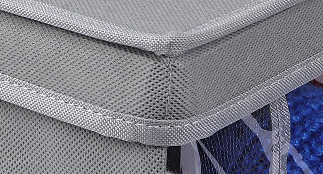Zilink Upgraded Sweater Storage for Closet with Lids and Support Boards Large Sweater Organizer for Closet with 5 Grids Divider Wardrobe Clothes Organizer for Sweaters, Jeans, Pants, Grey, 3 Pack - Image 8