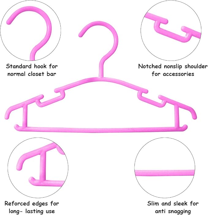 GoodtoU Baby Hangers, 100 Pack Kids Plastic Hangers for Small Childrens Baby Clothes Infant Child Nursery Closet Organization - Image 2