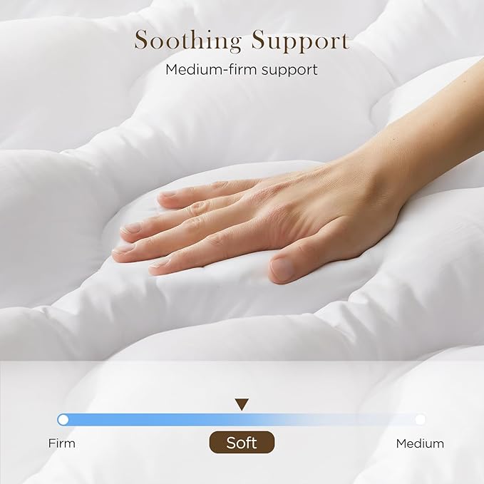 Decroom 3 Inch Memory Foam Mattress Topper King for Back Pain Relief, Filled with Breathable Memory Foam Pillow Topper Soft Fluffy Supportive Bed Mattress Pad, 80x78x3 in