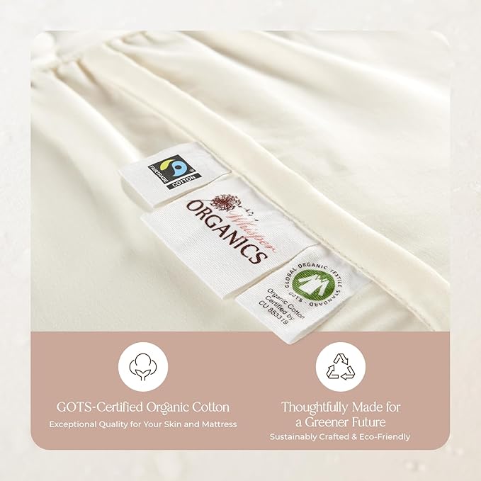 Organic Waterproof Mattress Protector Cal King - 100% Waterproof Mattress Pad with Quiet & Breathable Triple Layer Protection - Fairtrade & GOTS Certified Durable Machine Washable Design (Cal King)