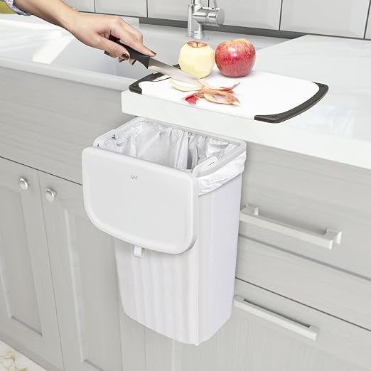 Glad Roomate Under Counter Waste Bin | Space Saving Small Trash Can for Kitchen Cabinet, Bathroom or Office | Dual Lid for Ease of Opening, 12 Liter, White - Image 5