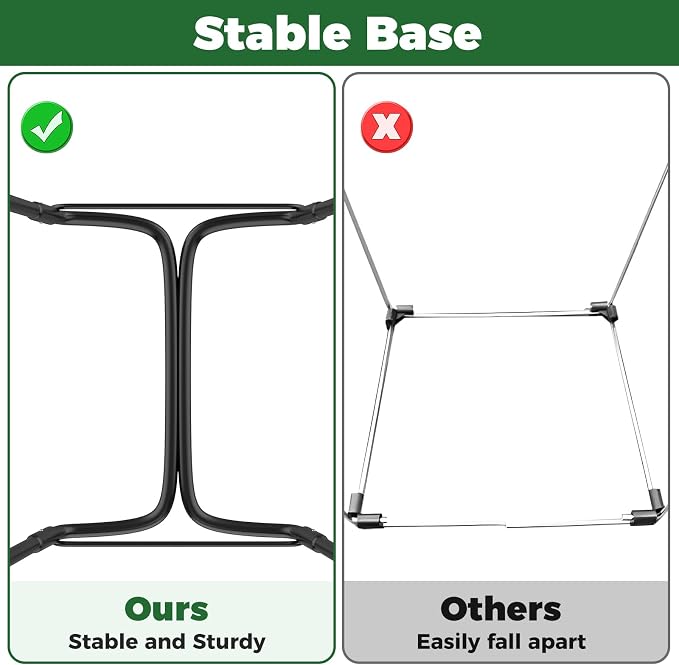 2PCS Outdoor Trash Bag Holder Metal Garden Trash Bag Holder for Yard Waste Stand Holds 30-45 Gallons Leaf Bag Holder with 4 Clips for Leaves Camping Lawn Party Weeding Yard Gardening（2pcs+8clips） - Image 4
