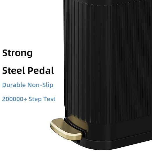 KSSKSS 2.6 Gallon Slim Bathroom Trash Can with Soft Close Lid, 10L Stainless Steel Garbage Can with Removable Liner Bucket, for Narrow Spaces, Bathroom, Bedroom (Matt Black) - Image 7