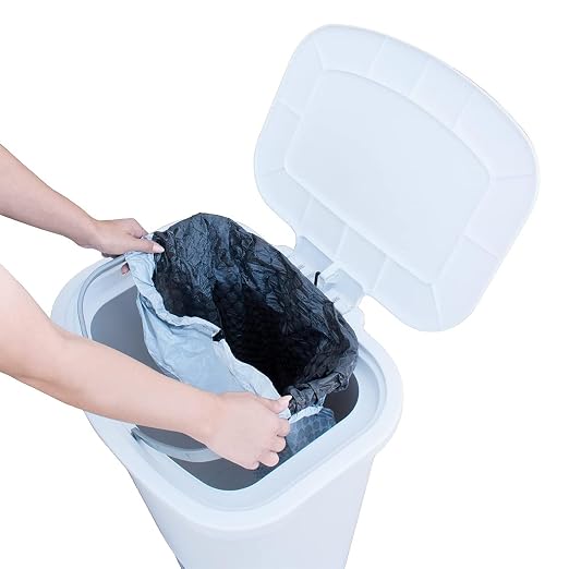 Glad Kitchen Trash Can 20 Gallon | Large Plastic Waste Bin with Odor Protection of Lid | Hands Free with Step On Foot Pedal and Garbage Bag Rings, 20 Gallon, White - Image 6