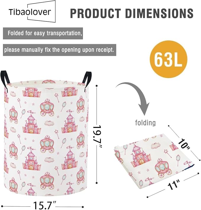 Baby Laundry Basket Baby Nursery Hamper Kids Laundry Basket Toy Storage Bin for Boys Room Decor Gift Baskets for Bedroom Bathroom(Castle) - Image 2